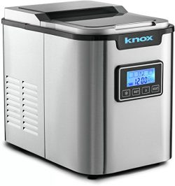 Knox Gear Stainless Steel Compact Countertop Automatic Ice Maker – Makes 27 Pounds Daily & ...