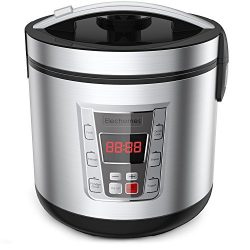 Elechomes CR503 Rice Cooker with 12 Cups(Uncooked) Multi- Use Digital Cool-Touch Rice Cooker and ...