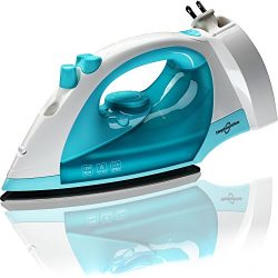 Hephaestus Steam Iron 1200 Watt Nonstick Teflon Soleplate Variable Steam Spray Anti-Drip Self-Cl ...