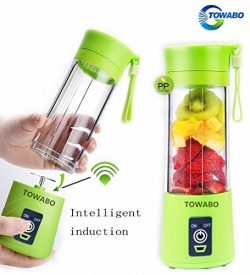 TOWABO USB Juicer Cup, Fruit Mixing Machine, Portable Personal Size Eletric Rechargeable Mixer,  ...