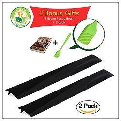 Modern Silicone Stove Counter Gap Cover by CulinArt | Set of 2 | Black Color | Great for Kitchen ...