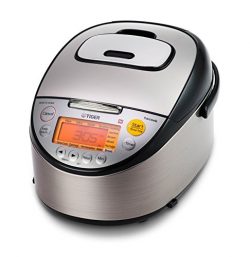 Tiger JKT-S10U-K IH Rice Cooker with Slow Cooker and Bread Maker Stainless Steel, Black 5.5-Cup