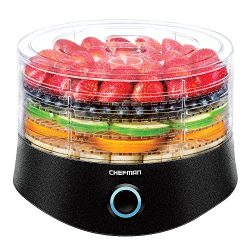 CHEFMAN 5 Tray Round Food Dehydrator, Professional Electric Multi-Tier Food Preserver, Meat or B ...