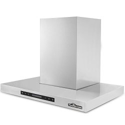 THOR KITCHEN 30″ Wall-Mounted Kitchen Range Hood Vent with Touch Sensor Control 700 CFM Ki ...