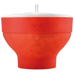 Lekue Microwave Popcorn Popper/ Popcorn Maker, Red