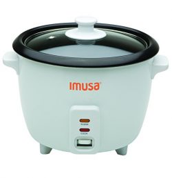 IMUSA USA GAU-00011 Electric Nonstick Rice Cooker 3-Cup (Uncooked) 6-Cup (Cooked), White