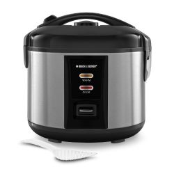 BLACK+DECKER RC1412S 6-Cup Dry/12-Cup Cooked Rice Cooker, Silver