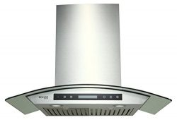 EKON NAP03-30″ Wall Mounted Stainless Steel & Glass Kitchen Range Hood / Touch Panel C ...