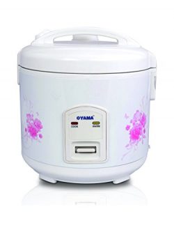 Oyama 10-cup (uncooked) Rice Cooker-Steamer-Warmer in White with Floral design (Ten cup)