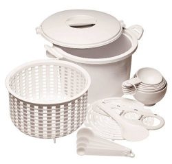 Prep Solutions by Progressive Microwaveable Rice and Pasta Cooker, 17 Piece Set – 12 Cup C ...