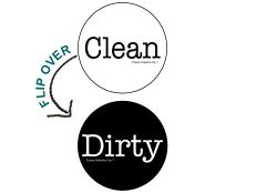 2″ Double Sided Round Dishwasher Flip CLEAN & DIRTY Premium 50 mil Dishwasher Magnet.  ...