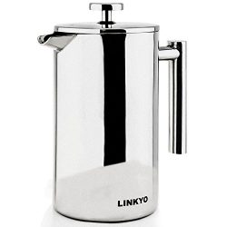 LINKYO French Press Coffee Maker – Easy Clean Stainless Steel Coffee Press, 34 ounce (1 Liter)