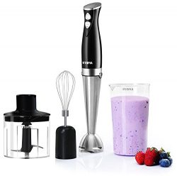 Premium Hand Blender with 8″ Removable Blending Arm – 2 Touch Speed Adjustable ̵ ...