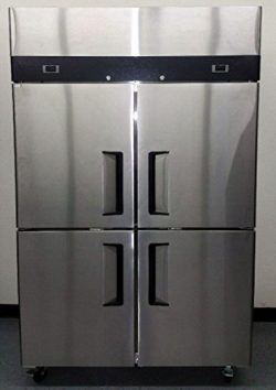 48″ 4 Door Refrigerator and Freezer Combo Stainless Steel Reach in Commercial Fridge/Freez ...