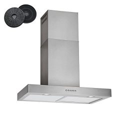 30” Stainless Steel 3 Speeds Wall Mount Europe Kitchen Range Hood Chimney Vent With Carbon Filte ...