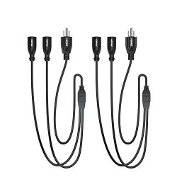 [UL LISTED] Pwr+ NEMA 5-15P to 2 x 5-15R 2 PACK 2 Ft Power Strip Liberator Extension Cord Splitt ...