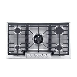 Empava 36″ Stainless Steel 5 Italy Sabaf Burners Stove Top Gas Cooktop EMPV-36GC881