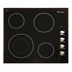 Magic Chef MCSCTE24BG 24″ Radiant Electric Cooktop with 4 Elements, Stainless Steel