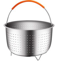 Steamer Basket for 6 or 8 Quart Instant Pot Pressure Cooker, Sturdy Stainless Steel Steamer Inse ...