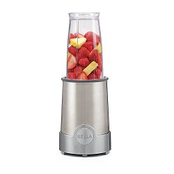 BELLA Personal Size Rocket Blender, 12 piece set, color stainless steel and chrome