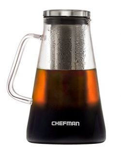 Chefman Cold Brew Coffee Maker, Brews Best Hot or Iced Coffee & Tea with Laser Cut Filter/Te ...