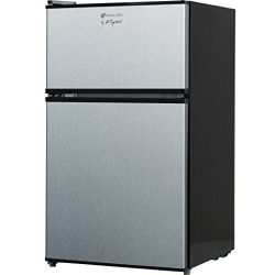 Keyton Refrigerator & Freezer with Double Doors – 3.1 Cubic Feet, Compact, Adjustable  ...