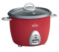 Rival RC61 3-Cup uncooked resulting in 6-Cup cooked Rice Cooker, Red