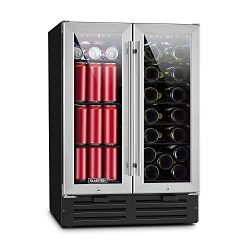 KLARSTEIN Beersafe XXXL 18 Bottle and 56 Can Dual Zone Built-In Wine & Beverage Cooler • 2 I ...