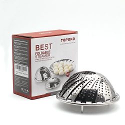 TOPOKO Vegetable Steamer Basket, Fits Instant Pot Pressure Cooker 5/6 QT and 8 QT, 18/8 Stainles ...