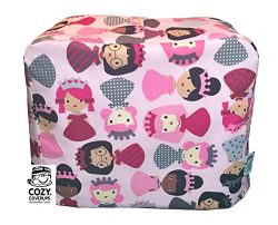 Handmade Mini Sewing Machine CozyCoverUp® Dust Cover in Pink Princess Fabric