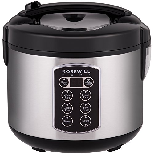 Rosewill 12-Cup Cooked 6-Cup Uncooked Digital Rice Cooker and Food Steamer with Stainless Steel  ...