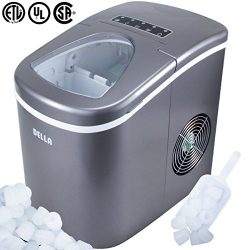 Della  Premium Ice Maker Portable Counter-Top, Daily Ice Making Capacity: 26 LBS (Silver)