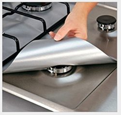 Lingstar 4PCS Non-Stick Gas Range Protectors Reusable Aluminum Foil Gas Stove Burner Cover Prote ...