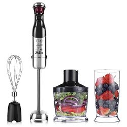 Betitay Immersion Blender, 4-in-1 Multifunctional Hand Blender,300 Watts Food Processor/Chopper, ...