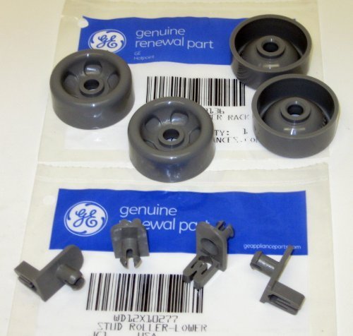 WD12X10277 AND WD12X10136 4PC+4PC GENUINE FACTORY OEM ORIGINAL DISHWASHER RACK ROLLER STUD AXLE  ...