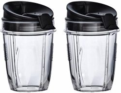 Nutri Ninja Cups | 18-Once Tritan Cups with Sip & Seal Lids. Compatible with BL480, BL490, B ...