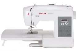 Singer 6199 Brilliance Factory Serviced Sewing Machine, White/Gray