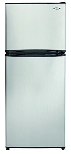 Danby DFF100C1BSLDB Refrigerator with Top-Mount Freezer, 9.9 Cubic Feet, Black/Spotless Steel