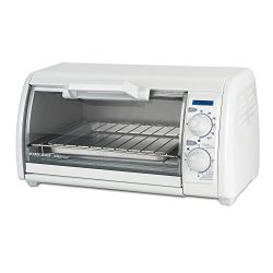 BLACK+DECKER 4-Slice Toaster Oven, White, TRO420