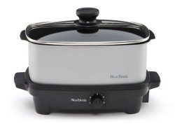 West Bend 84915 5-Quart Oblong-Shaped Slow Cooker with Tote