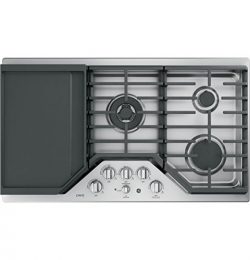 GE Cafe CGP9536SLSS 36 Inch Natural Gas Sealed Burner Style Cooktop with 5 Burners in Stainless  ...