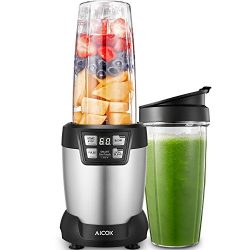 Aicok Smoothie Blender 1200 W, Personal Blender with 2 Tritan Travel Cups(1*35 oz and 1*28 oz),  ...