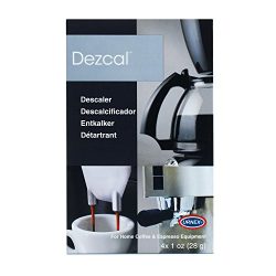 Urnex Dezcal Coffee and Espresso Machine Descaling Powder, 4 Single Use Packets