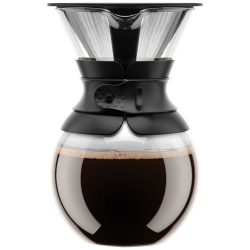 Bodum Coffee Maker, Pour Over Coffee Maker with Permanent Filter, Black Band, 34 Ounce