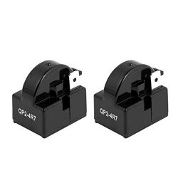 Saim 4.7 Ohm 1 Pin Refrigerator PTC Starter Relay QP2-4R7 Black Pack of 2