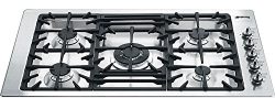 Smeg PGFU36X 36″ Classic Gas Cooktop, 5 Gas Burners, Stainless Steel