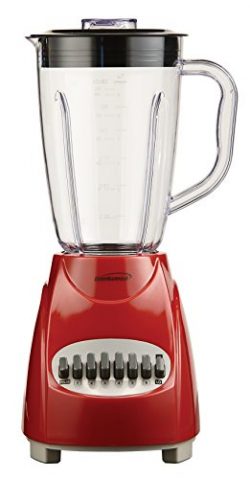 Brentwood JB-220R Appliances 12-Speed Blender with Plastic Jar, Red