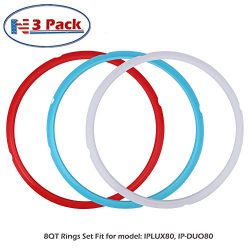 Silicone Sealing Ring, 3 Pack, Savory Sky Blue & Sweet Cherry Red & Common Transparent W ...