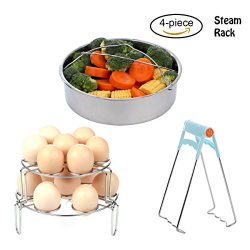 New Upgraded Steamer Basket Rack Set for Instant Pot Accessories – Egg Steamer Rack/Vegeta ...