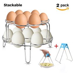 Stackable Egg Steamer Rack Trivet for Instant Pot Stainless Steel Stand Steaming for Pressure Co ...